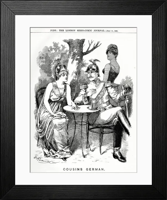 Framed Print : Cartoon, Britannia and Kaiser Wilhelm II Framed Print : Cartoon, Britannia and Kaiser Wilhelm II