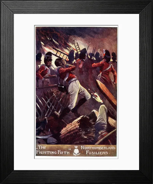 Framed Print : Colonel Henry Ridge leading the stormers at Badajoz Framed Print : Colonel Henry Ridge leading the stormers at Badajoz