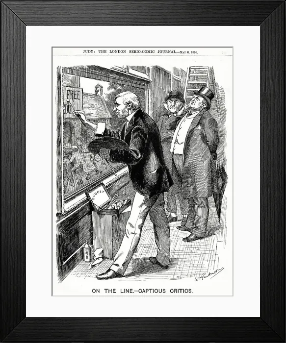 Framed Print : Cartoon, On the Line - Captious Critics Framed Print : Cartoon, On the Line - Captious Critics