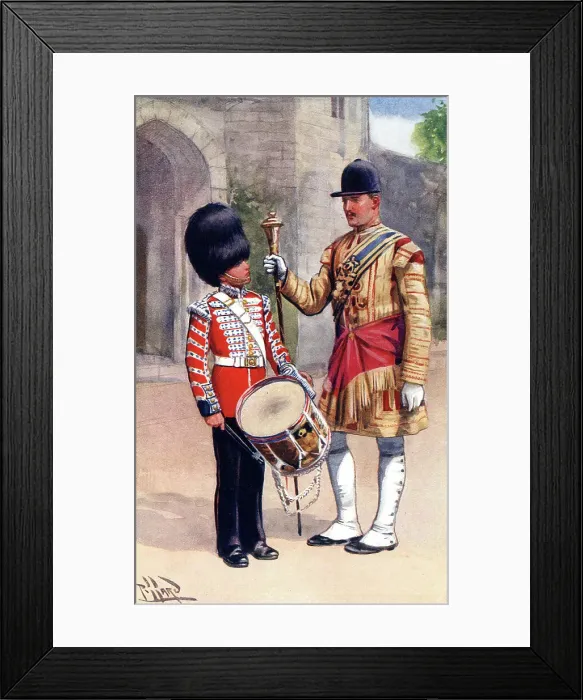 Framed Print : Grenadier Guards, Sergeant and Drummer in State dress Framed Print : Grenadier Guards, Sergeant and Drummer in State dress
