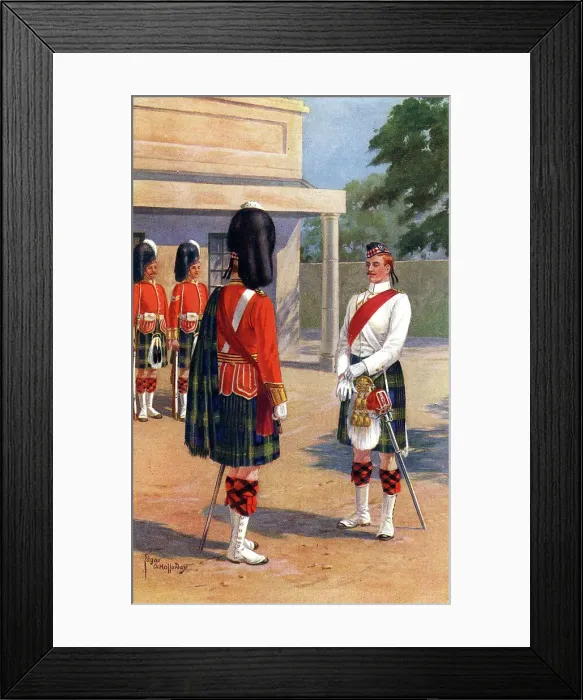 Framed Print : Inspecting the Guard, Gordon Highlanders Framed Print : Inspecting the Guard, Gordon Highlanders