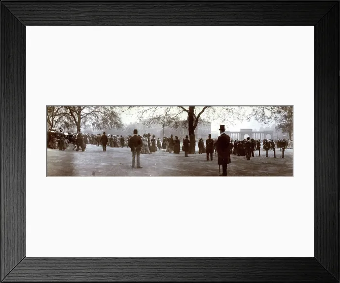 Framed Print : Panorama photograph of crowd awaiting Royal Procession Framed Print : Panorama photograph of crowd awaiting Royal Procession