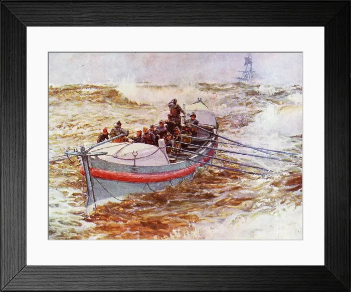 Framed Print : Lifeboat to the rescue in a rough sea Framed Print : Lifeboat to the rescue in a rough sea