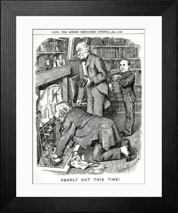 Framed Print : Cartoon, Nearly Out This Time! Irish Home Rule Framed Print : Cartoon, Nearly Out This Time! Irish Home Rule