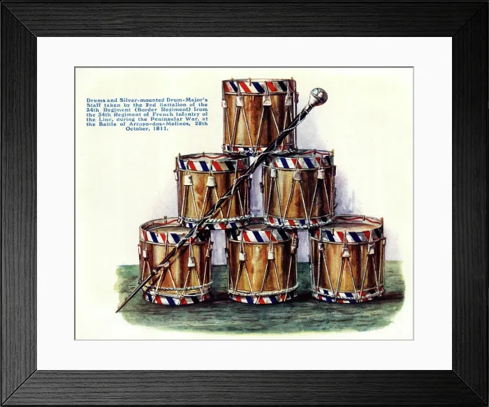 Framed Print : Peninsular War, six French drums, spoils of war Framed Print : Peninsular War, six French drums, spoils of war