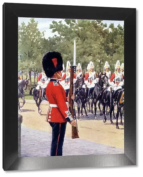 Royal Escort of Life Guards at St James's Palace, London