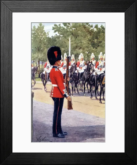 Framed Print : Royal Escort of Life Guards at St James's Palace, London Framed Print : Royal Escort of Life Guards at St James's Palace, London