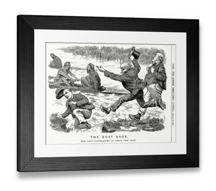 Framed Print : Cartoon, The Boat Race, Anti-Parnellites in their new boat Framed Print : Cartoon, The Boat Race, Anti-Parnellites in their new boat
