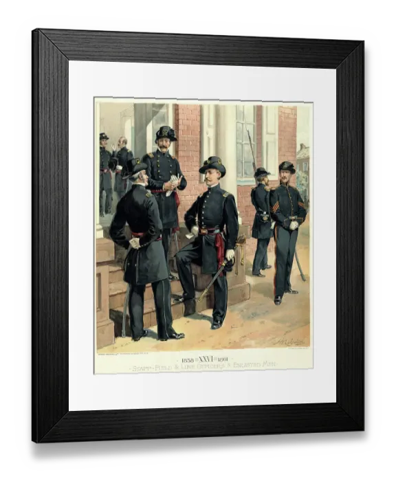 Framed Print : Staff, Field and Line Officers, Enlisted Men Framed Print : Staff, Field and Line Officers, Enlisted Men