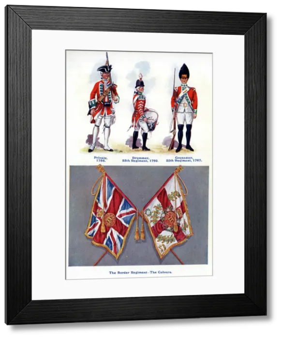 Framed Print : The Border Regiment, Uniforms and Colours Framed Print : The Border Regiment, Uniforms and Colours