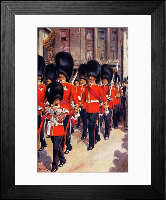 Framed Print : The Irish Guards leaving Buckingham Palace, London Framed Print : The Irish Guards leaving Buckingham Palace, London