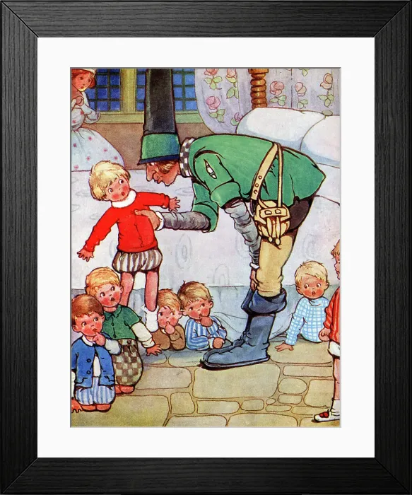 Framed Print : The ogre dragged the children from under the bed Framed Print : The ogre dragged the children from under the bed