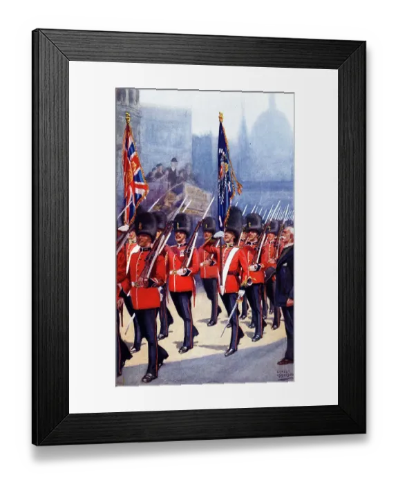 Framed Print : Royal Fusiliers marching through the City of London Framed Print : Royal Fusiliers marching through the City of London