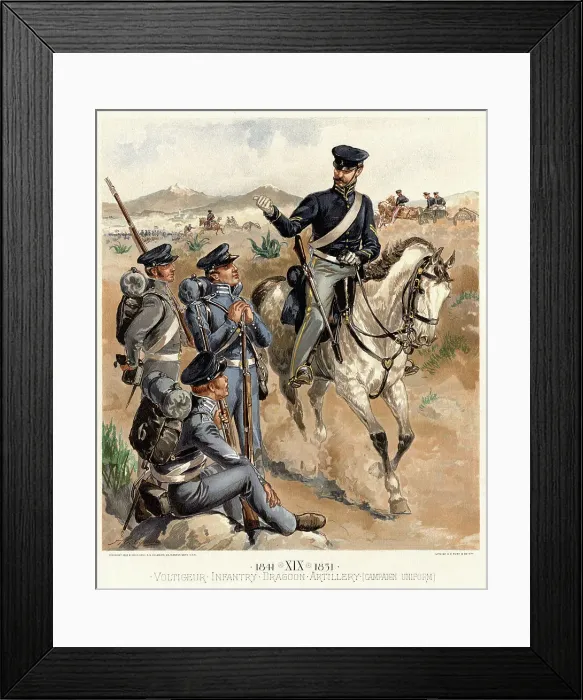 Framed Print : Voltigeur, Infantry, Dragoon, Artillery, Campaign Uniform Framed Print : Voltigeur, Infantry, Dragoon, Artillery, Campaign Uniform