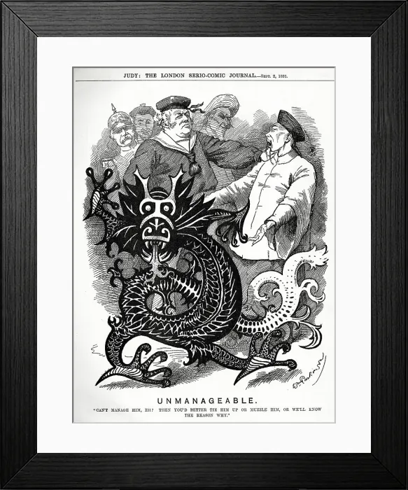 Framed Print : Cartoon, Unmanageable, Europe and China Framed Print : Cartoon, Unmanageable, Europe and China