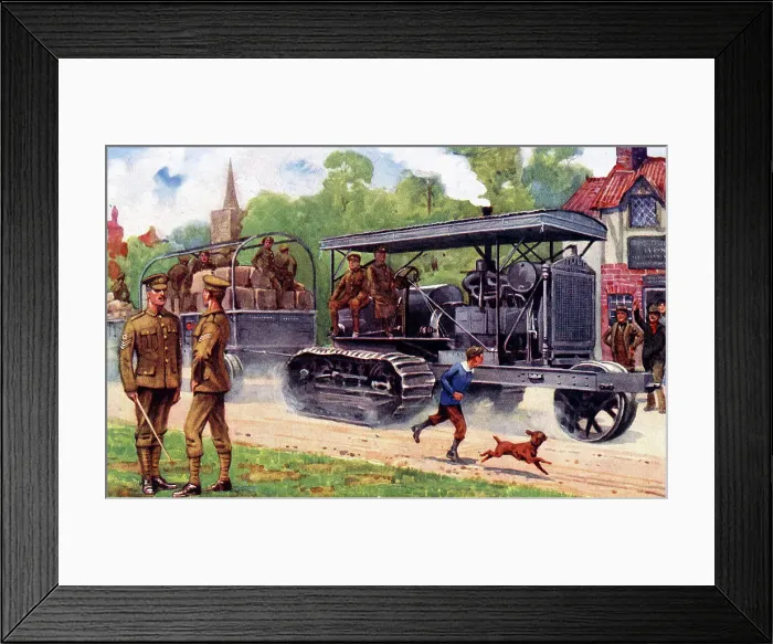 Framed Print : Caterpillar Traction Engine used by Army Service Corps, WW1 Framed Print : Caterpillar Traction Engine used by Army Service Corps, WW1