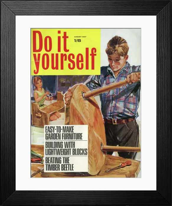 Framed Print : Cover design, Do it yourself, August 1967 Framed Print : Cover design, Do it yourself, August 1967