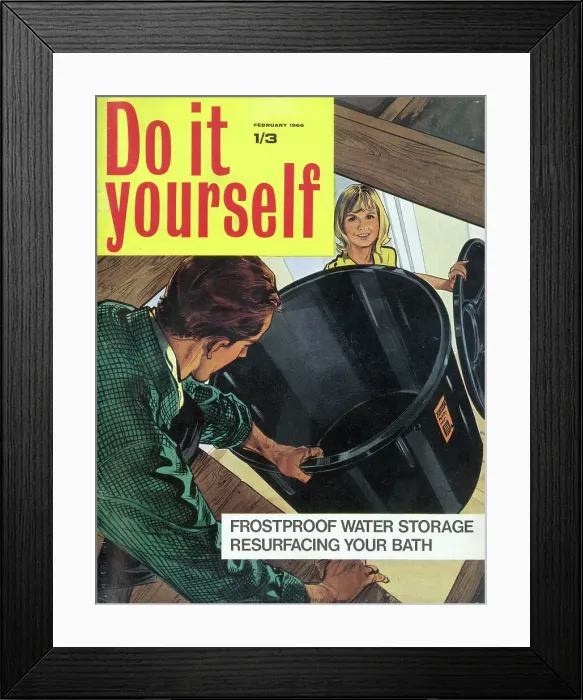 Framed Print : Cover design, Do it yourself, February 1966 Framed Print : Cover design, Do it yourself, February 1966