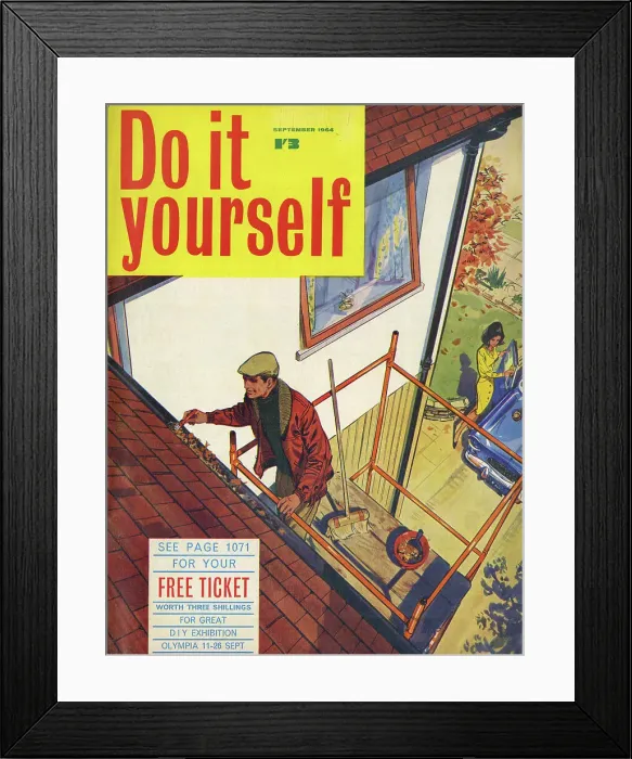 Framed Print : Cover design, Do it yourself, September 1964 Framed Print : Cover design, Do it yourself, September 1964