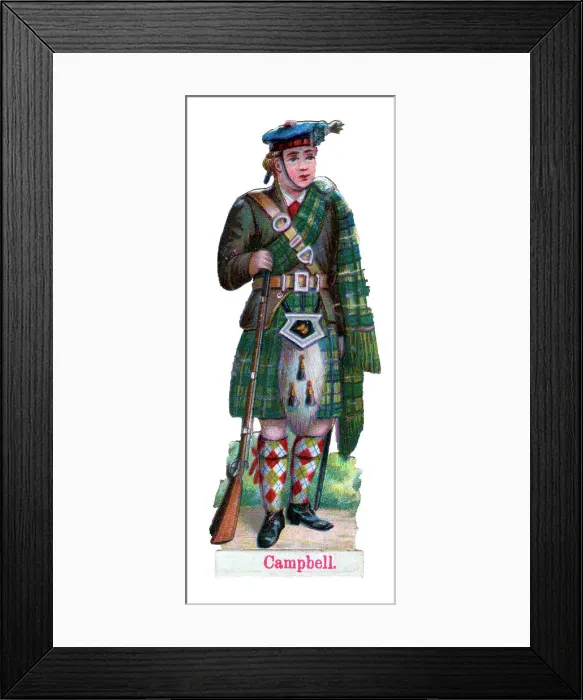 Framed Print : Victorian scrap, Campbell clan of Scotland Framed Print : Victorian scrap, Campbell clan of Scotland