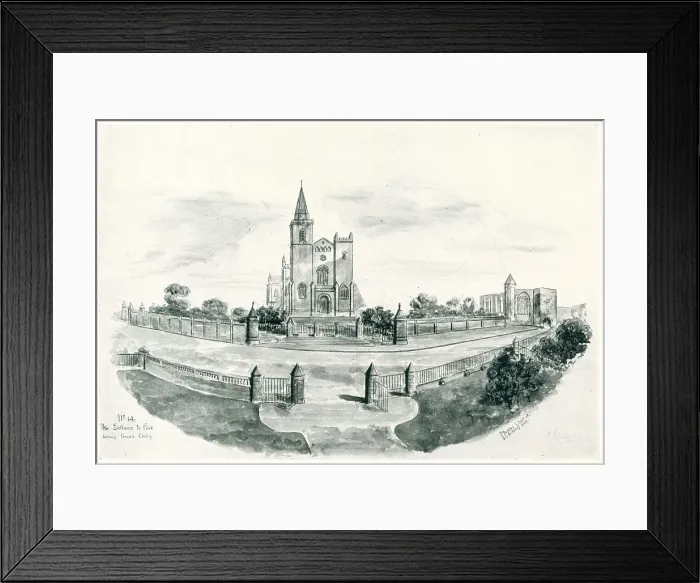 Framed Print : Dunfermline Abbey Roadway From Tower Hill Framed Print : Dunfermline Abbey Roadway From Tower Hill