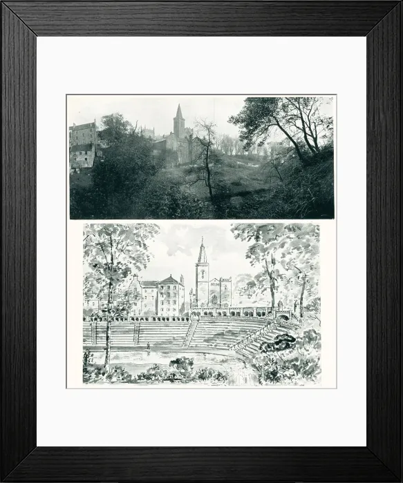 Framed Print : Dunfermline Abbey and Proposed Arena Framed Print : Dunfermline Abbey and Proposed Arena