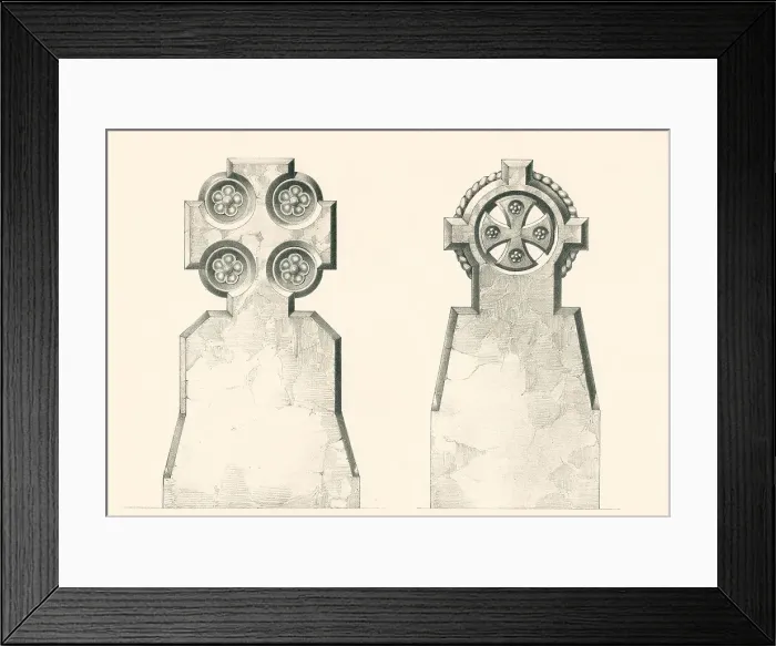Framed Print : Gothic Gravestone Designs Framed Print : Gothic Gravestone Designs