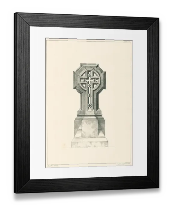 Framed Print : Gothic Gravestone Design