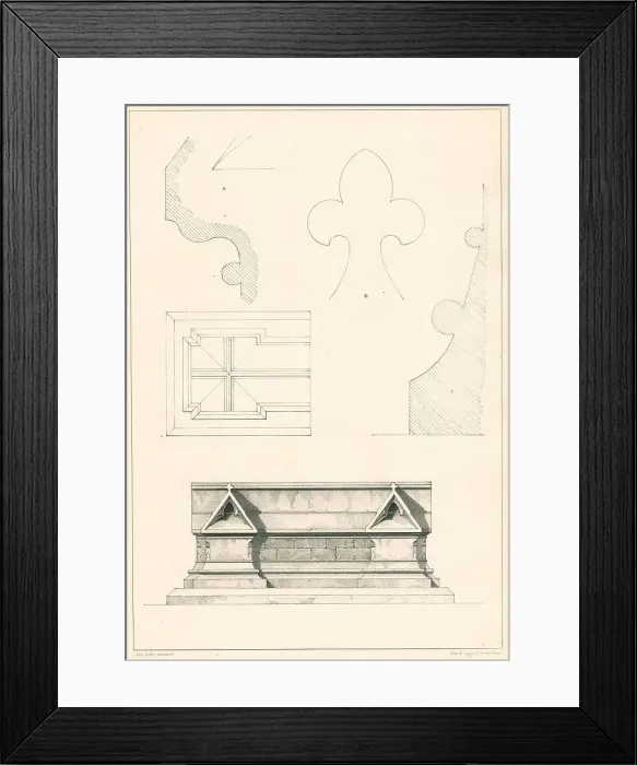 Framed Print : Gothic Coped Tomb Design Framed Print : Gothic Coped Tomb Design