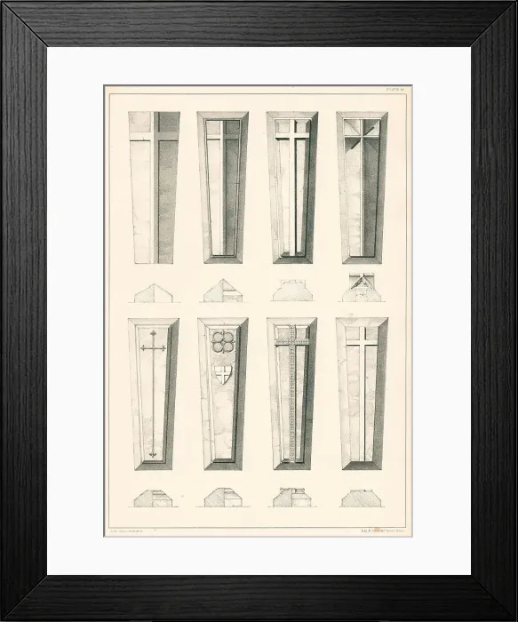 Framed Print : Gothic Coped Tomb Designs Framed Print : Gothic Coped Tomb Designs