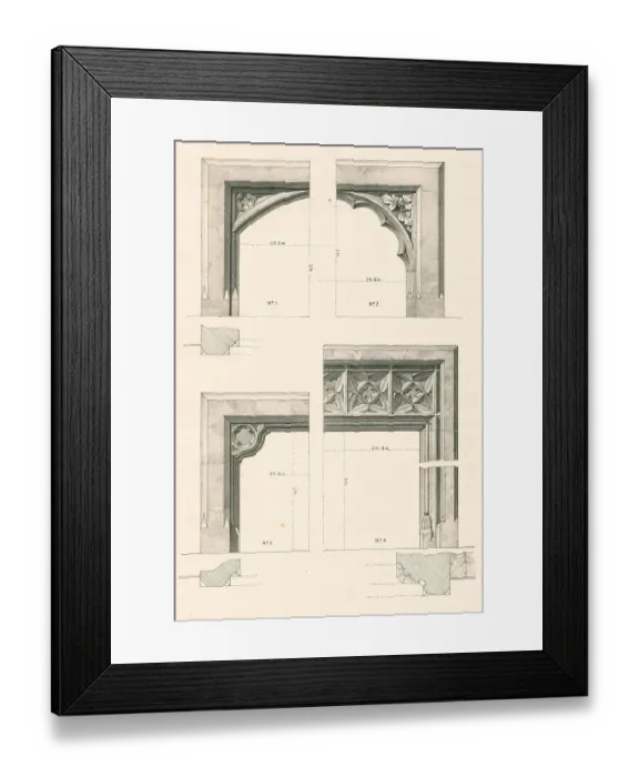 Framed Print : Gothic Chimneypiece Designs Framed Print : Gothic Chimneypiece Designs