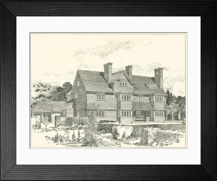 Framed Print : House In Cambridgeshire, Garden Front Framed Print : House In Cambridgeshire, Garden Front