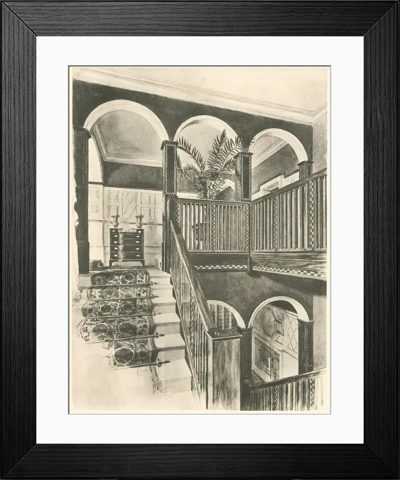 Framed Print : Mahogany Staircase, House in Berkshire Framed Print : Mahogany Staircase, House in Berkshire