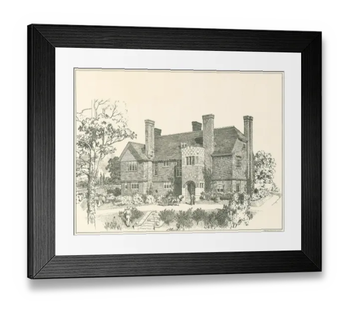 Framed Print : House in West Kent, Entrance Front