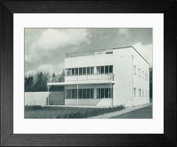 Framed Print : Modernist House At Jordans, Bucks, South Elevation Framed Print : Modernist House At Jordans, Bucks, South Elevation