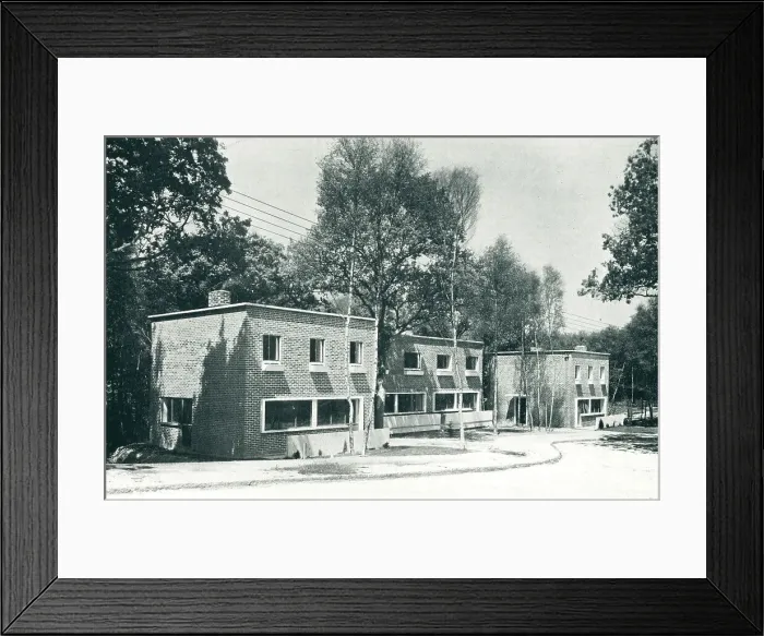 Framed Print : Group Of Modernist Houses, Haywards Heath Framed Print : Group Of Modernist Houses, Haywards Heath
