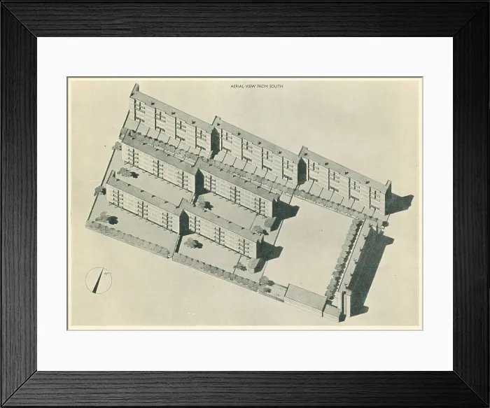 Framed Print : Architectural Drawing, Residential Flats Framed Print : Architectural Drawing, Residential Flats