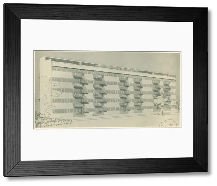 Framed Print : Architectural Perspective, Residential Flats Framed Print : Architectural Perspective, Residential Flats