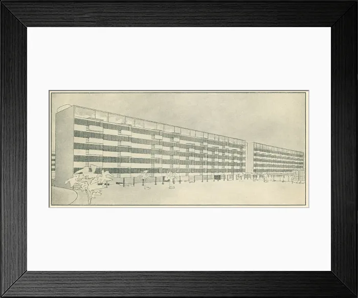Framed Print : Architectural Perspective, Residential Flats Framed Print : Architectural Perspective, Residential Flats