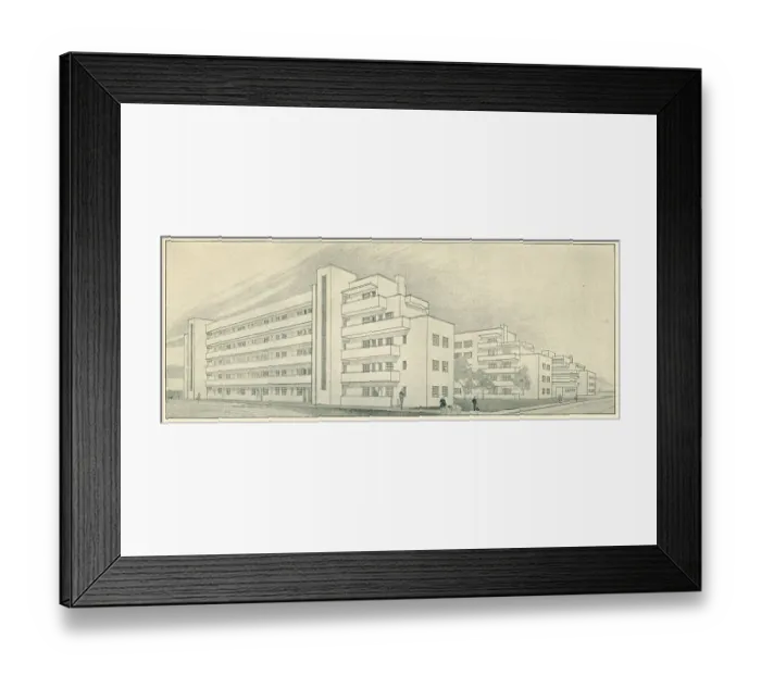 Framed Print : Architectural Drawing, Residential Flats Framed Print : Architectural Drawing, Residential Flats