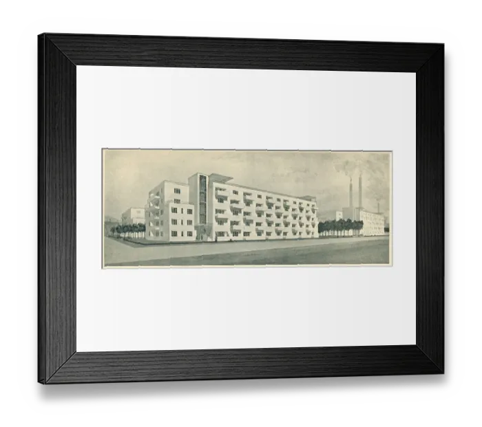 Framed Print : Architectural Drawing, Residential Flats Framed Print : Architectural Drawing, Residential Flats