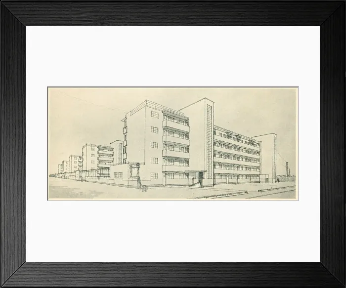 Framed Print : Architectural Drawing, Residential Flats Framed Print : Architectural Drawing, Residential Flats