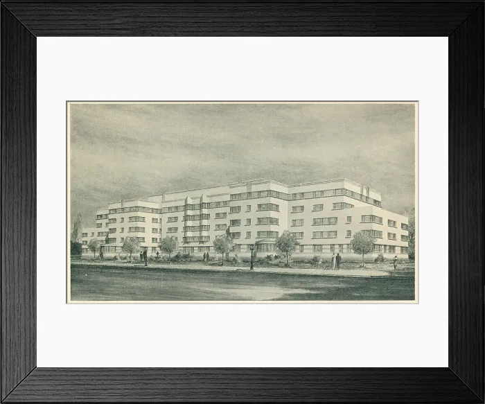 Framed Print : Architectural Drawing, Residential Flats Framed Print : Architectural Drawing, Residential Flats