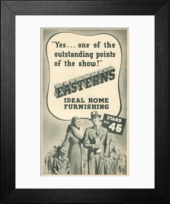Framed Print : Easterns Ideal Home Furnishing Advertisement Framed Print : Easterns Ideal Home Furnishing Advertisement