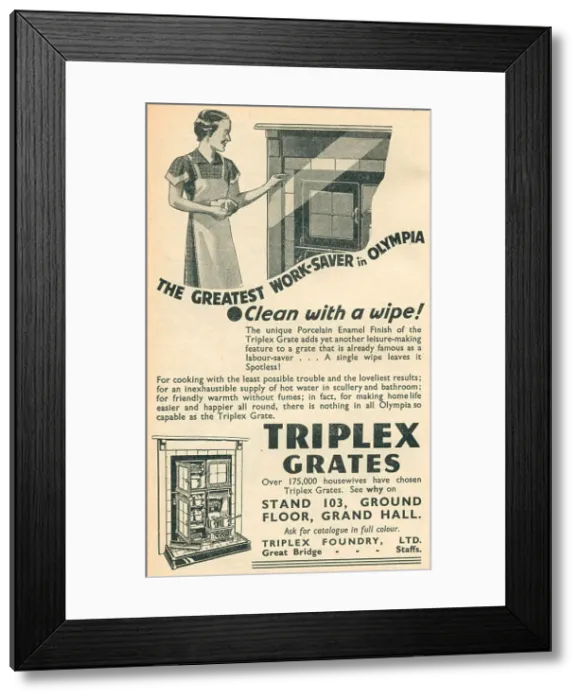 Framed Print : Triplex Grates Advertisement Framed Print : Triplex Grates Advertisement
