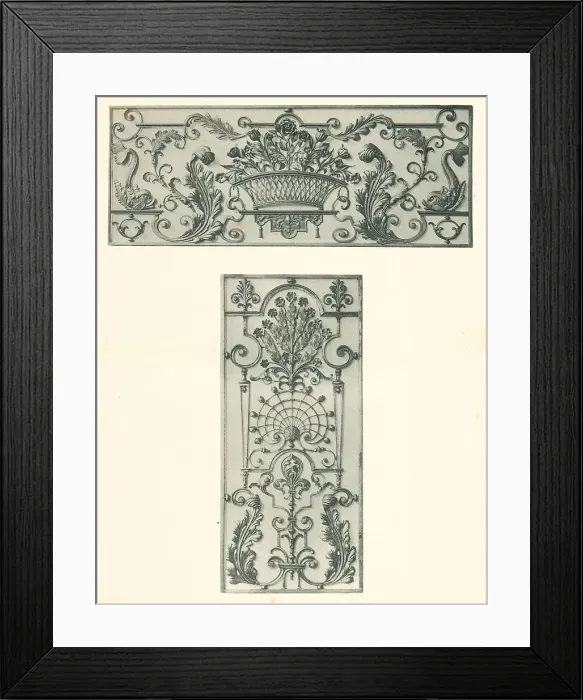 Framed Print : Wrought Ironwork Grilles George Crawley Framed Print : Wrought Ironwork Grilles George Crawley