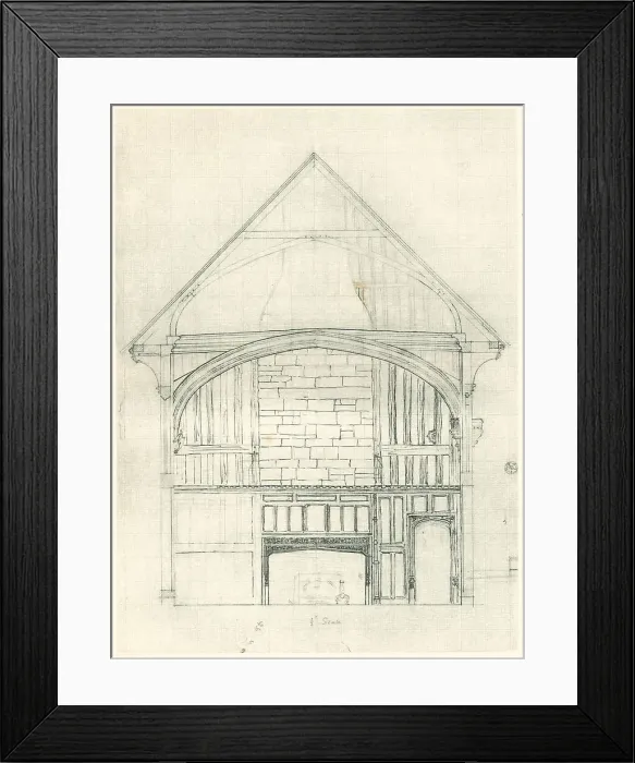 Framed Print : Old Surrey Hall, Dormansland, End Wall Framed Print : Old Surrey Hall, Dormansland, End Wall
