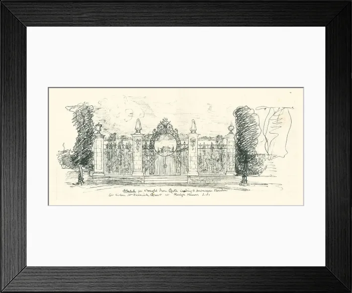 Framed Print : Roslyn Manor Gate Design Framed Print : Roslyn Manor Gate Design