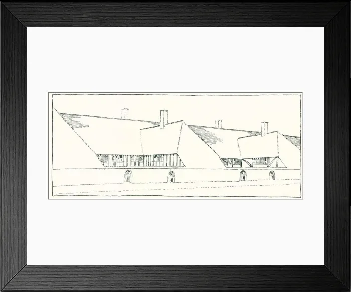 Framed Print : Arts & Crafts Terrace House From North Framed Print : Arts & Crafts Terrace House From North