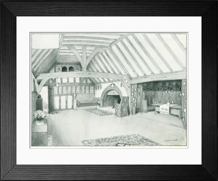 Framed Print : Springcot Holiday House Hall Framed Print : Springcot Holiday House Hall